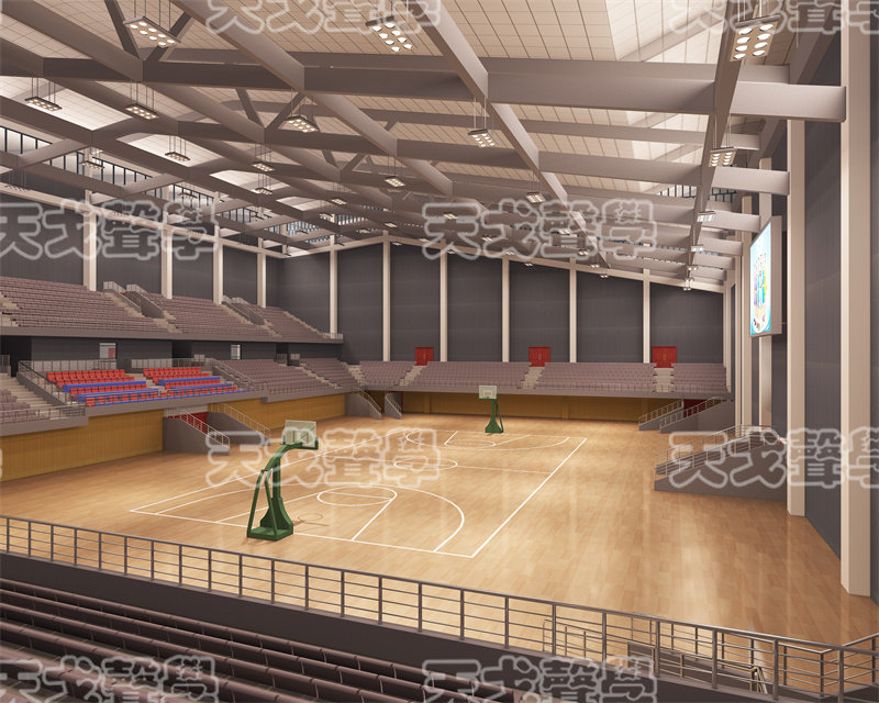 貴陽遵義播州體育館聲學設計籃球場效果圖1 貴陽遵義播州體育館聲學設計籃球場效果圖1